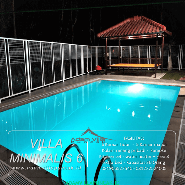 villa minimalis 6 kamar kolam renang pribadi